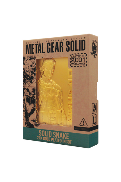 Metal Gear Solid 2 - 24k Gold Plated Snake Ingot by Fanattik