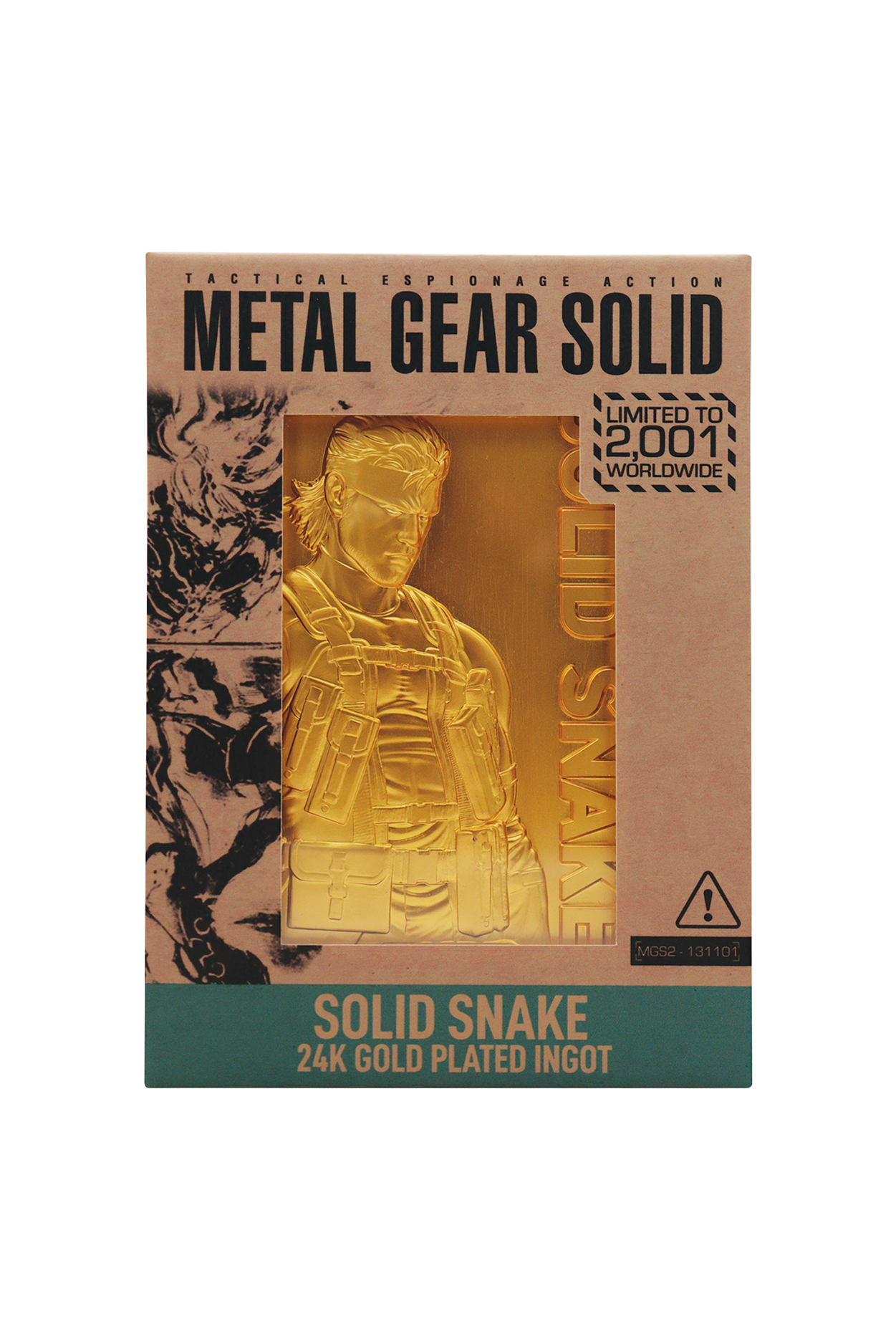 Metal Gear Solid 2 - 24k Gold Plated Snake Ingot by Fanattik