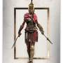 Image shows Kassandra lithograph facing front. Kassandra was a Spartan mercenary who fought during the Peloponnesian War. She was the older half-sister of Alexios and, through their mother, Myrrine, the granddaughter of King Leonidas of Sparta. While raised by her mother's husband, Nikolaos, she was later revealed to be the biological daughter of Pythagoras himself.